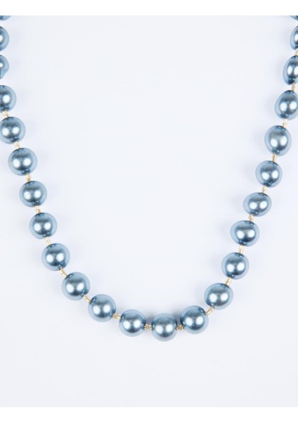 Lacivert Cam Inci Detaylı Altın Kaplama Kolye fiyatları