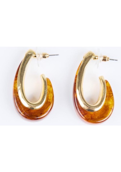 Kahverengi Renk Geçişli Asimetrik Küpe fiyatları