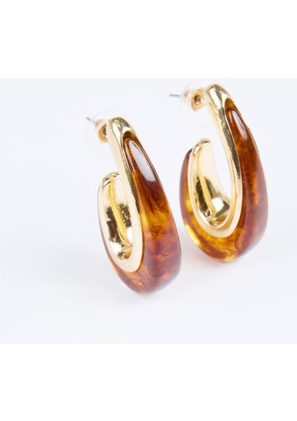 Kahverengi Renk Geçişli Asimetrik Küpe modelleri