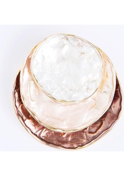 Kahverengi Mine Detaylı Oval Broş