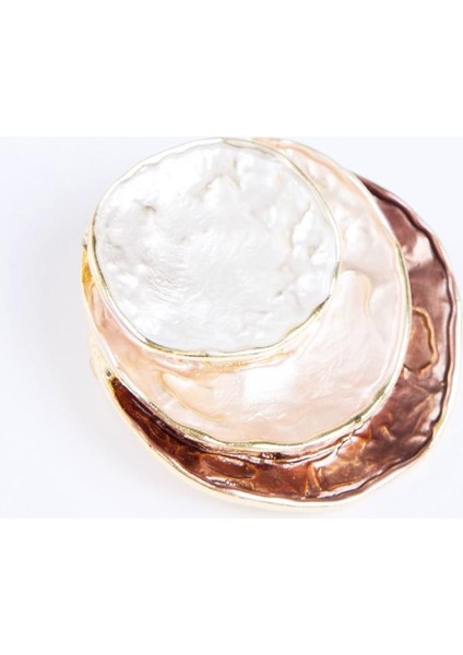 Kahverengi Mine Detaylı Oval Broş fiyatları