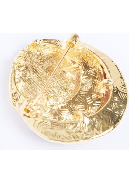 Kahverengi Mine Detaylı Oval Broş modelleri