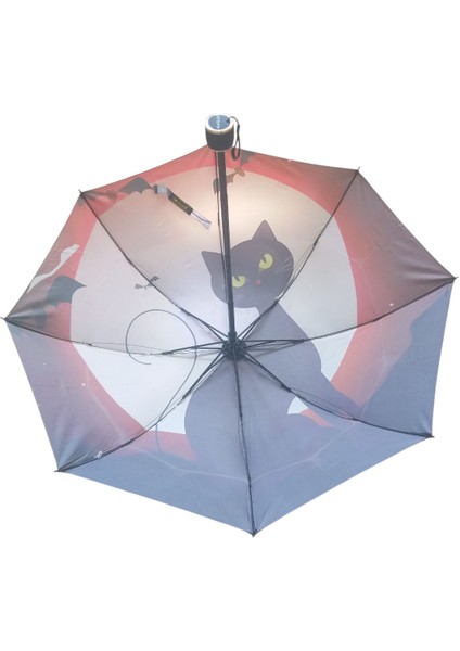 Kedi Desenli Manuel Bayan Şemsiyesi Rüzgara Dayanıklı Çanta Boy Şemsiye indirimleri