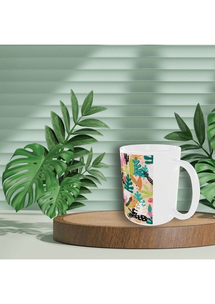 Modern Pastel Renkli Çiçek Desenli Tasarım Kupa fırsatları