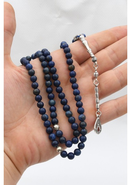 Doğal Lapis Lazuli Taşlı 99'lük Tesbih Metal Püsküllü 6mm Küre Kesim 902266 modelleri