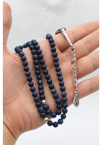 Doğal Lapis Lazuli Taşlı 99'lük Tesbih Metal Püsküllü 6mm Küre Kesim 902266 fırsatları