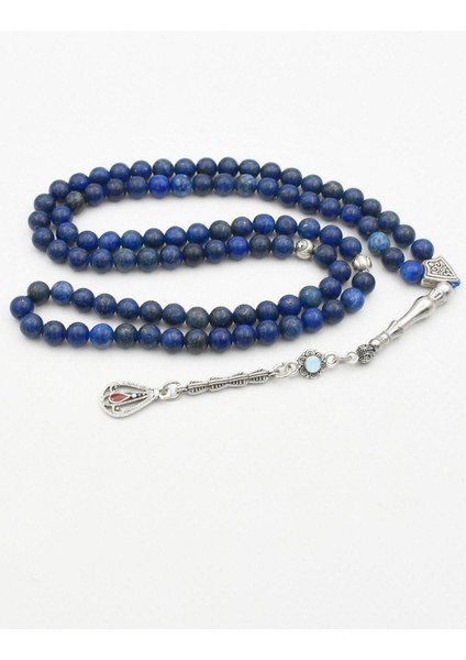 Doğal Lapis Lazuli Taşlı 99'lük Tesbih Metal Püsküllü 6mm Küre Kesim 902266 indirimleri