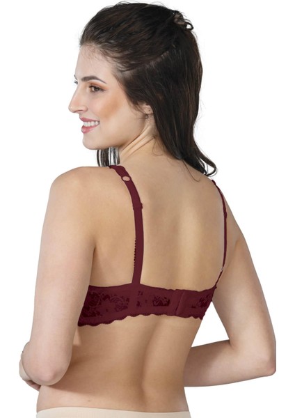 Bordo Mı Emay 188 B Pedli Dantelli Telli Toparlayıcı Sütyen