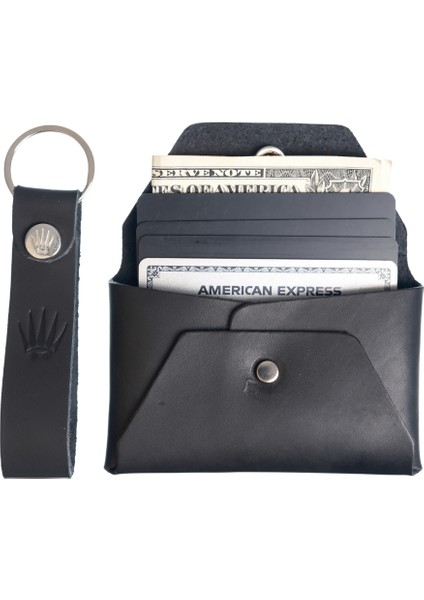Hediye Seti Deri Buttero Siyah Cüzdan&anahtarlık