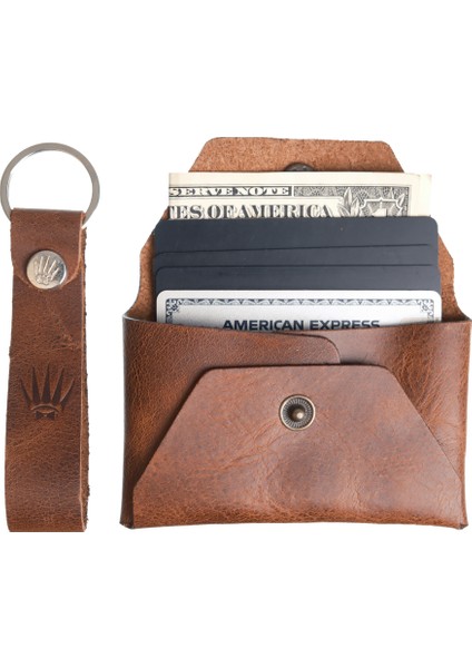 Hediye Seti Deri Clot Kahve Cüzdan&anahtarlık