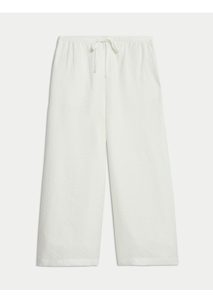 Lyocell Wide Leg Crop Pantolon