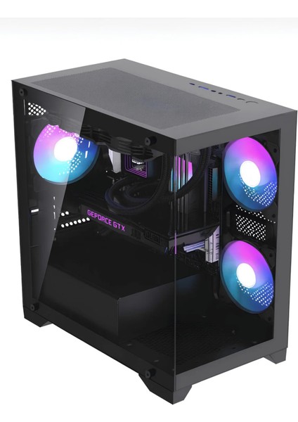 Titan 3x Rgb Fan Temperli Cam USB 3.0 600W Akvaryum Oyuncu Bilgisayar Kasası fiyatları