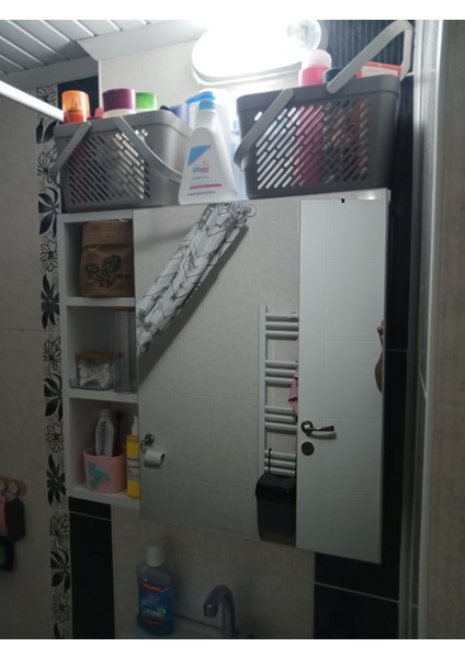 Tek Aynalı Raflı Banyo Dolabı 60*65 cm fırsatları