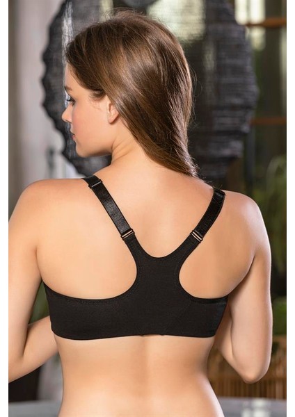 Fermuarlı Pamuklu Sporcu Sütyeni Siyah (MGP1061) fiyatları