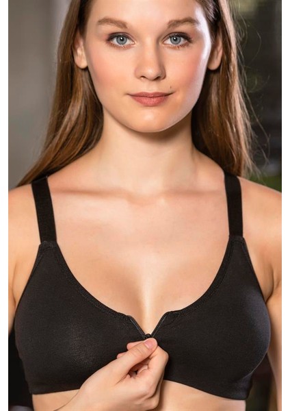 Fermuarlı Pamuklu Sporcu Sütyeni Siyah (MGP1061) modelleri