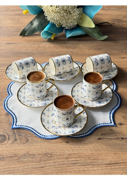 Evil Eye Türk Kahve Fincan Takımı 6 Kişilik 12 Parça fiyatları