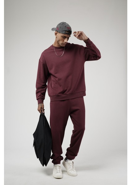 Bisiklet Yaka Oversize Kalıp Sweat Pantolon Alt Üst Takım