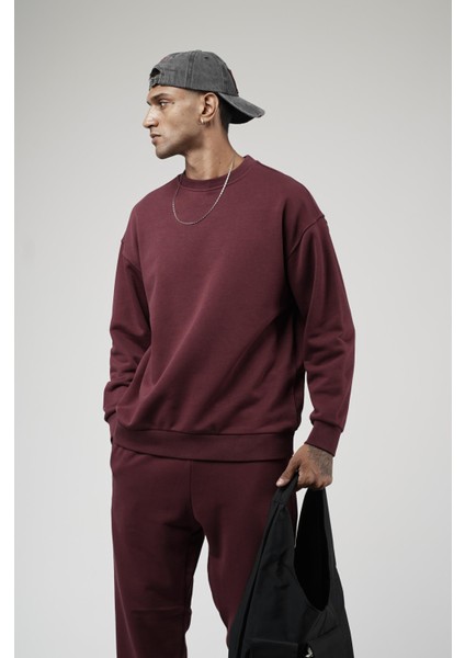 Bisiklet Yaka Oversize Kalıp Sweat Pantolon Alt Üst Takım modelleri