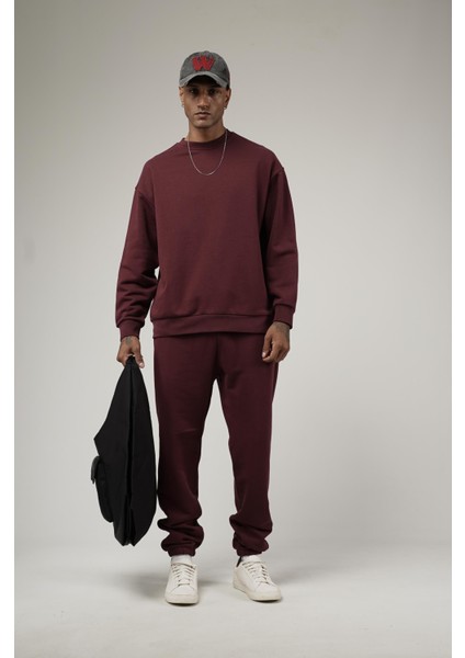 Bisiklet Yaka Oversize Kalıp Sweat Pantolon Alt Üst Takım indirimleri