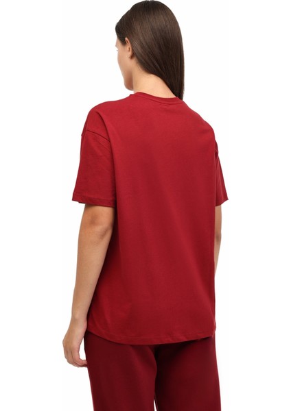 Wl 11BUD BTS-K16 5pr Bordo Kadın Kısa Kol T-Shirt fiyatları