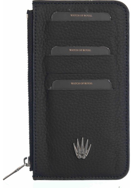 Lexis Siyah Hakiki Deri Fermuarlı Kartlık