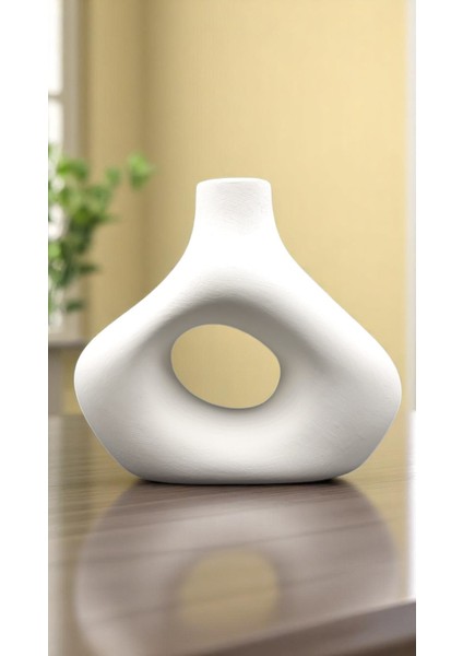 Asimetrik Vazo – Boyamaya Hazır Çini Bisküvi Dekoratif Obje