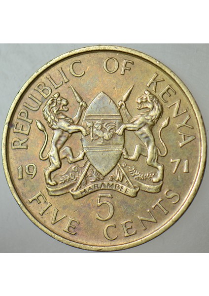 Kenya 5 Cent 1971 Kenyatta Dönemi. modelleri