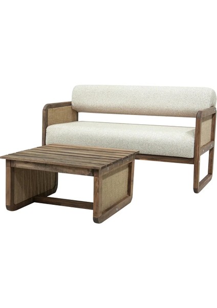 Alaves Hazeran Jüt Çay Seti Ceviz Ahşap,sütlü Kahve (1 Adet Ikili Berjer 1 Adet Sehpa) fiyatları