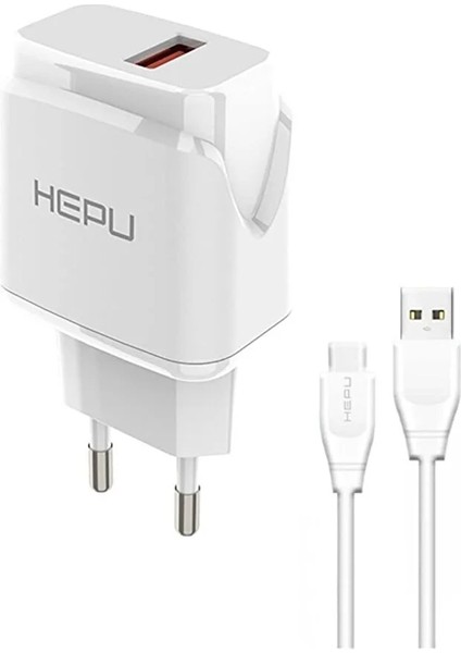 2.1A Hızlı Şarj Adaptör – USB Çıkışlı, Type-C Kablo Dahil Hızlı Şarj Destekli
