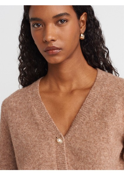 60273 V Yaka Düğmeli Triko Hırka fırsatları