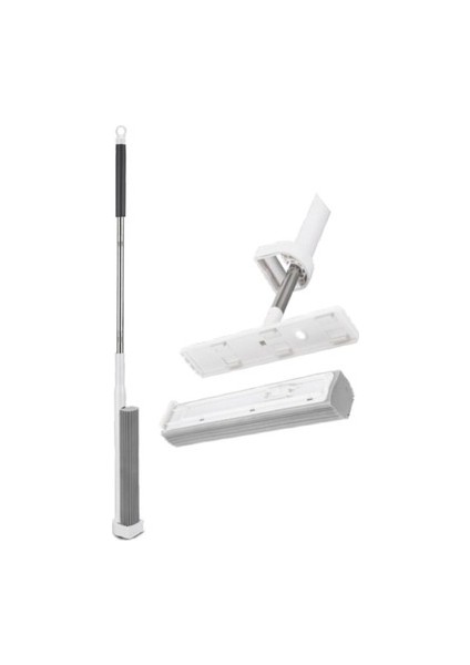 Yeni Nesilpva Sihirli Sünger Paspas – Sürgülü Kendinden Sıkmalı, Alüminyum Saplı, 180° Döner Başlık