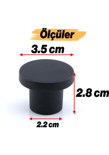 Çekmece Mutfak Mobilya Dolabı Dolap Kulpu Kulbu Metal Kulpları Rezene Siyah Kulp Düğme Tek Vidalı modelleri
