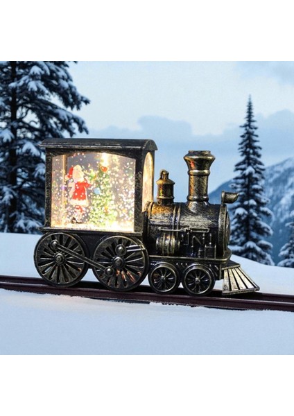 Trenli Yılbaşı Işıklı Kar Küresi Hediyelik Yılbaşı Konsepti