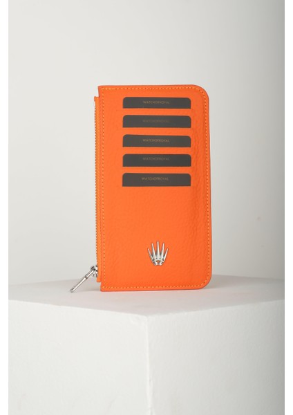 Lexis Turuncu Hakiki Deri Fermuarlı Kartlık fiyatları