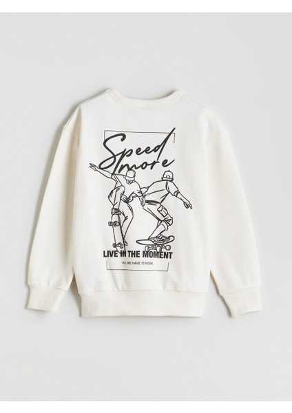 Lcw Kids Ekru Bisiklet Yaka Erkek Çocuk Sweatshirt