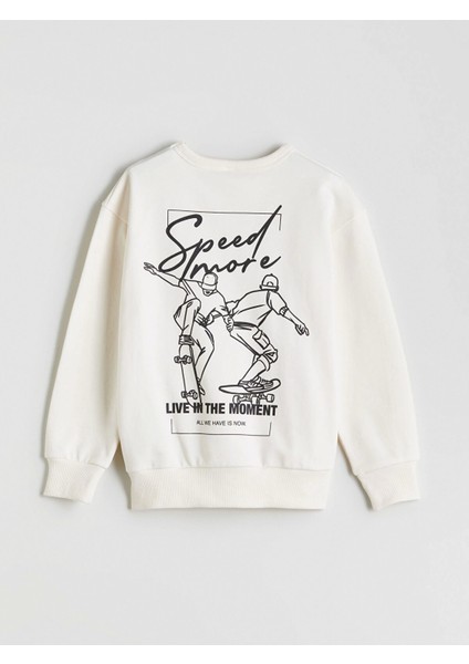 Lcw Kids Ekru Bisiklet Yaka Erkek Çocuk Sweatshirt fırsatları