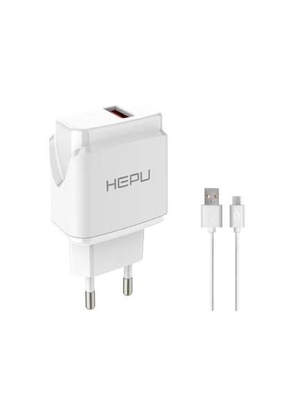 2.1A Şarj Adaptör – USB Çıkışlı, Microusb Kablo Dahil