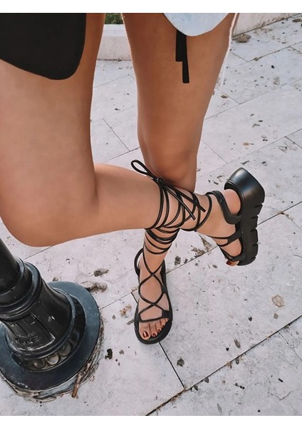 Alberta Siyah Kleopatra Bilekten Bağlı Kadın Spor Sandalet modelleri
