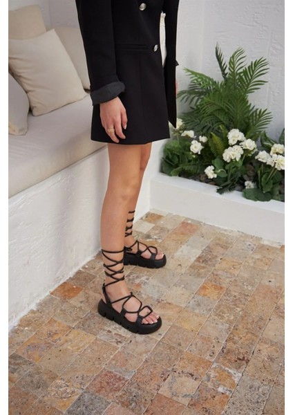 Alberta Siyah Kleopatra Bilekten Bağlı Kadın Spor Sandalet indirimleri