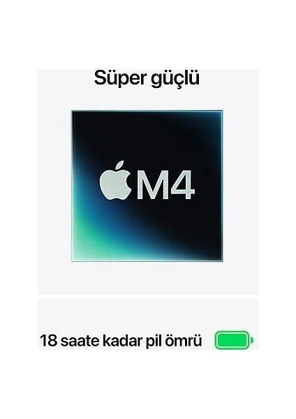 MacBook Air M4 24GB 512GB SSD macOS 15" Taşınabilir Bilgisayar Gümüş MC6J4TU/A modelleri