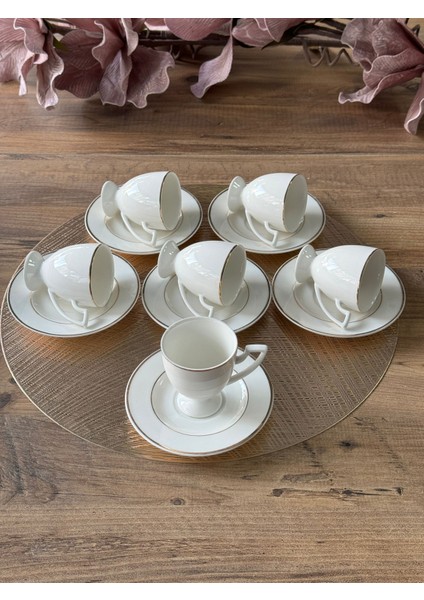 Arles Türk Kahve Fincan Takımı 6 Kişilik 12 Parça