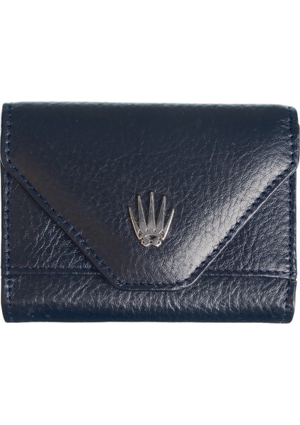 Akorde Lacivert Hakiki Deri Kartlık