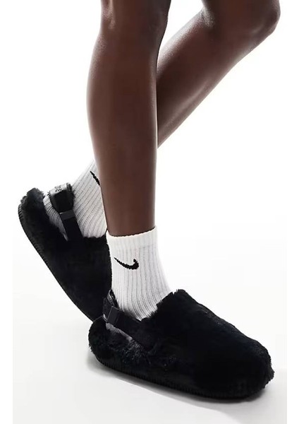 Calm Mule Se Women's Slides Kadın Peluş Soft Kürklü Günlük Sandalet Siyah