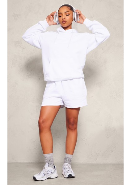 Kadın 3 Iplik Kumaş Şortlu Eşofman Takımı - Kapüşonlu Sweatshirt ve Şort fiyatları
