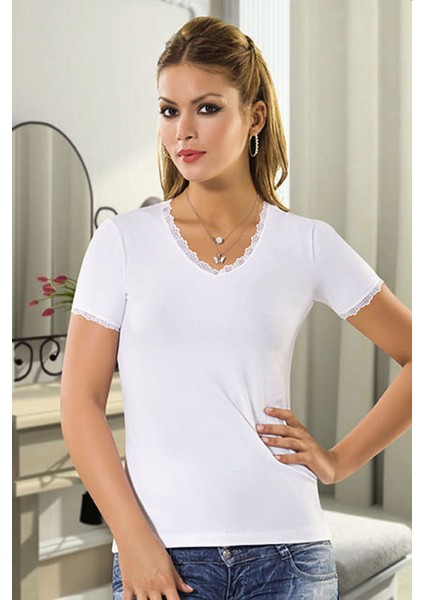 Anıt V Yaka Dantelli Atlet 2176