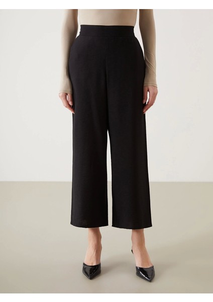 Lcw Modest Siyah Beli Lastikli Kadın Pantolon modelleri