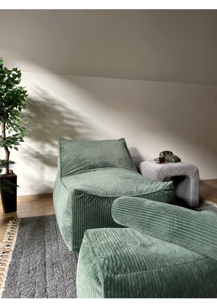 Luna Armut Puf Koltuk Takımı | Kadife Fitilli Kumaş | Kaydırmaz Tabanlı Tv & Oyun Koltuğu – Katt