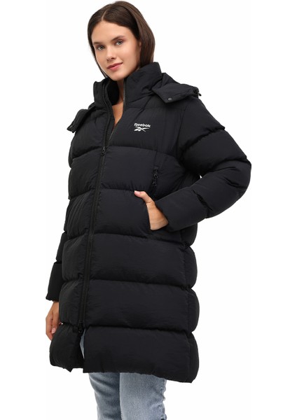 Invıerno Jacket Siyah Kadın Uzun Kaban