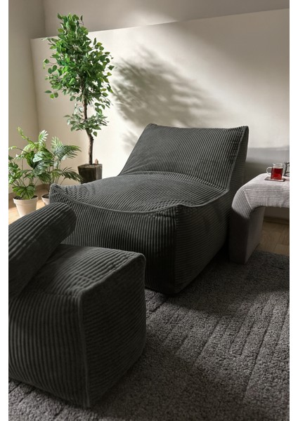 Luna Armut Puf Koltuk Takımı | Kadife Fitilli Kumaş | Kaydırmaz Tabanlı Tv & Oyun Koltuğu – Katt