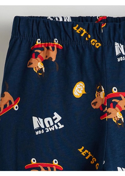 Lcw Kids Gri Beli Lastikli Baskılı Erkek Çocuk Pijama Takım